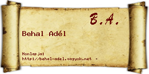 Behal Adél névjegykártya